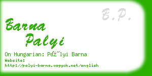 barna palyi business card